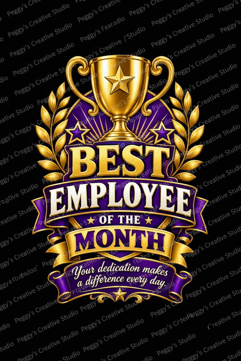 Best Employee of the Month - Your Dedication Makes a Difference Every Day - Gold Trophy