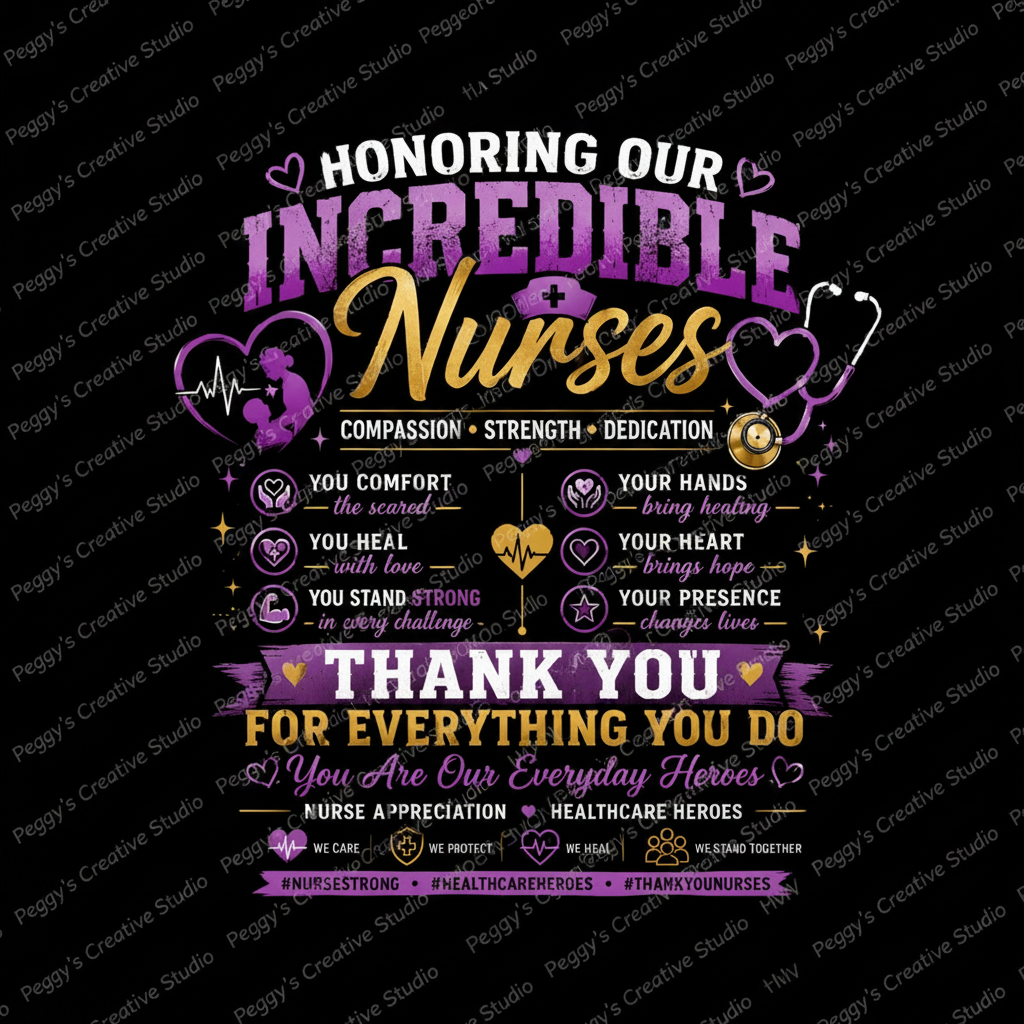 Honoring Our Incredible Nurses - Compassion Strength Dedication - Thank You For Everything You Do