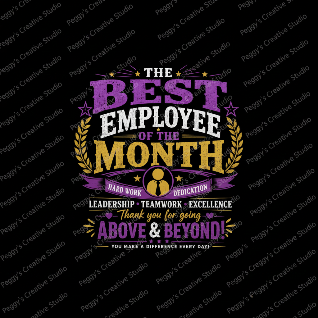 The Best Employee of the Month - Hard Work and Dedication - Leadership Teamwork Excellence