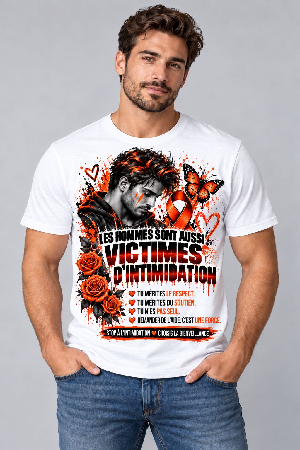 🧡🖤 Bullying Awareness T-Shirt — Stop Bullying 🧡🖤 T-Shirt de sensibilisation contre l’intimidation — Stop à l’intimidation