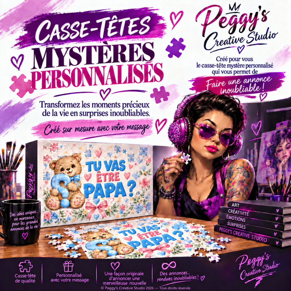 Personalized Mystery Reveal Puzzles — Piece Together Your Surprise! | Casse-têtes mystère personnalisés — Assemblez votre surprise !