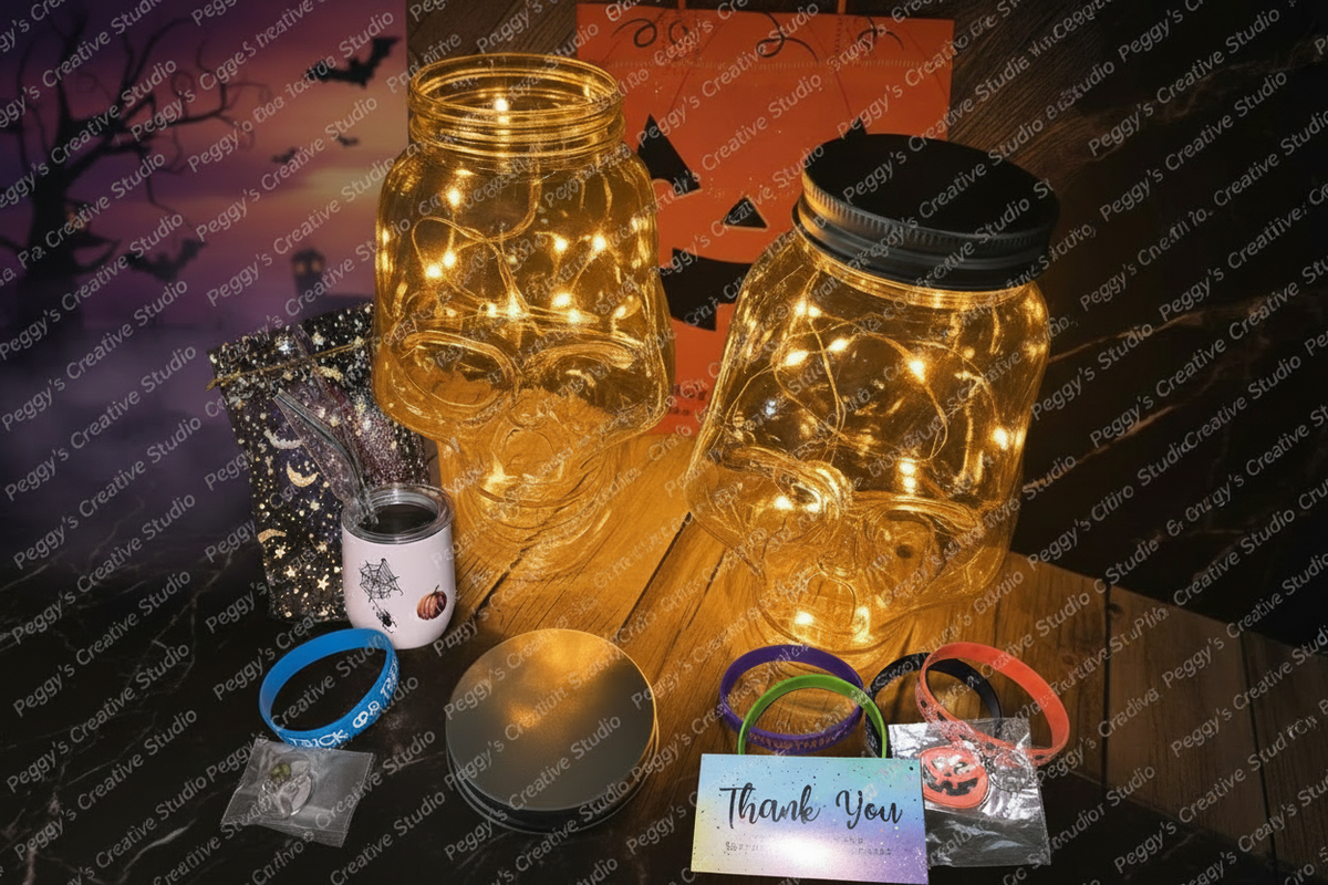 Halloween Goodies with Skull Jars