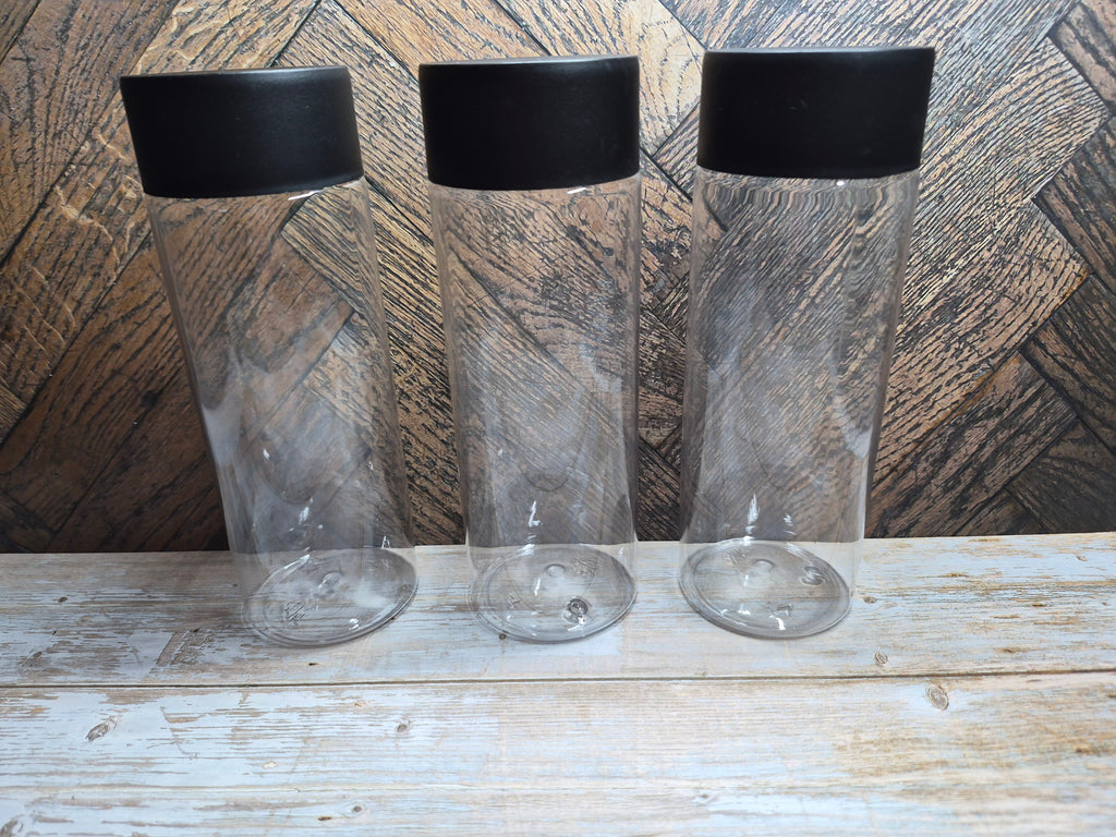 Mom-Approved 10 oz Clear Reusable Cup with Black Lid | Gobelet réutilisable 10 oz approuvé par les mamans